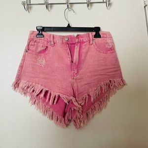 Super cute pink shorts.